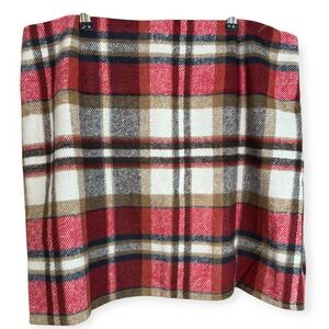 Plaid‎ Skirt Women's XXL Plus Size Red Brown White Checkered Mini